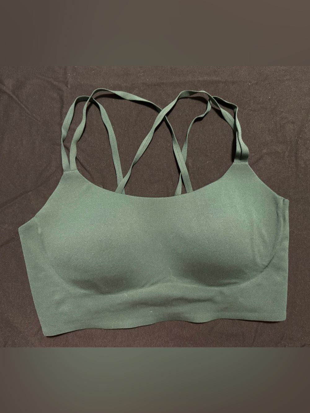 aerie Seamless Strappy Bralette in Forest Green